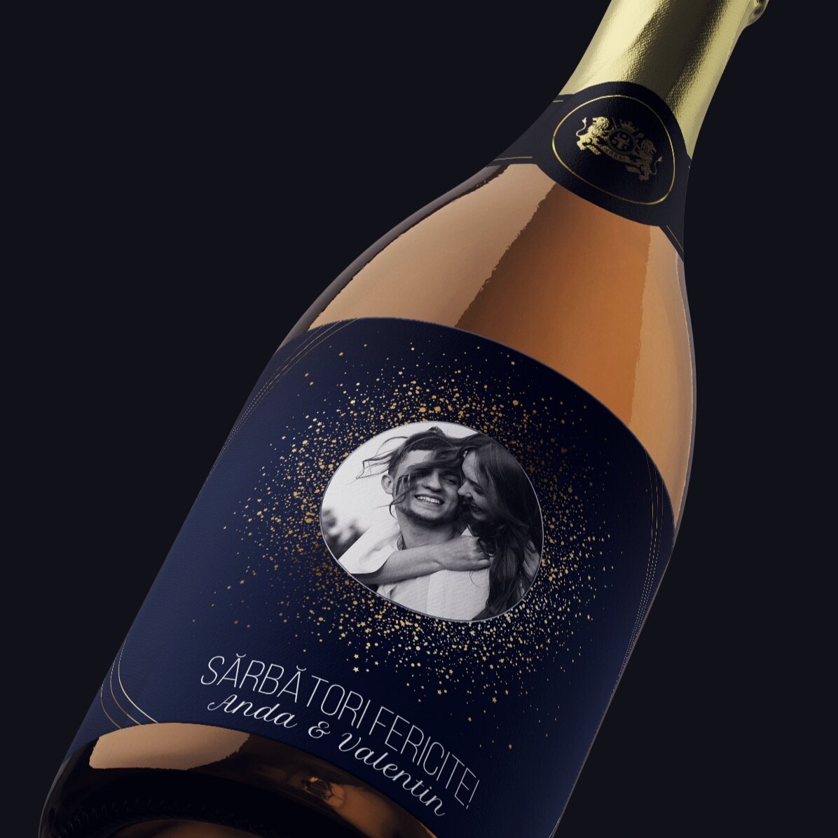 Vin spumant personalizat cu text și poză - Sparks of Joy