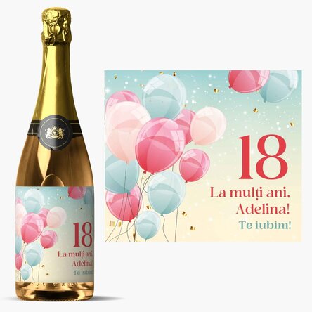 Vin spumant personalizat cu text - Zi de naștere