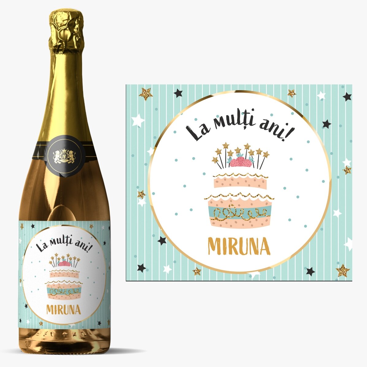 Vin spumant personalizat pentru zi de naștere - Happy Birthday!