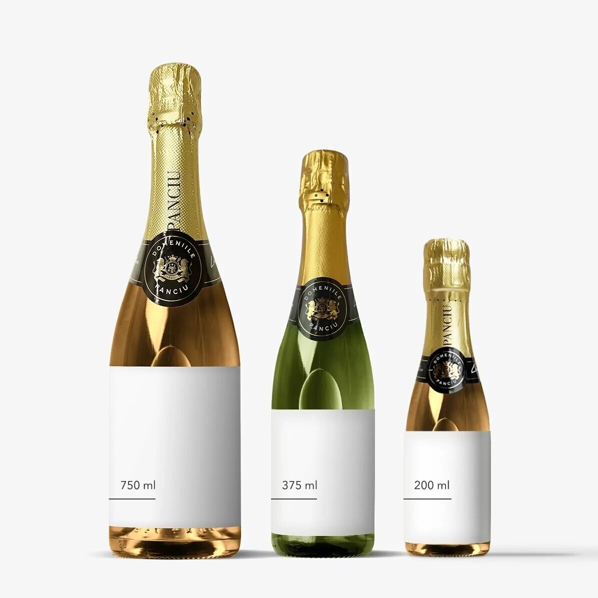 Mini sticluță de vin spumant personalizat cu o poză și text - Inimă